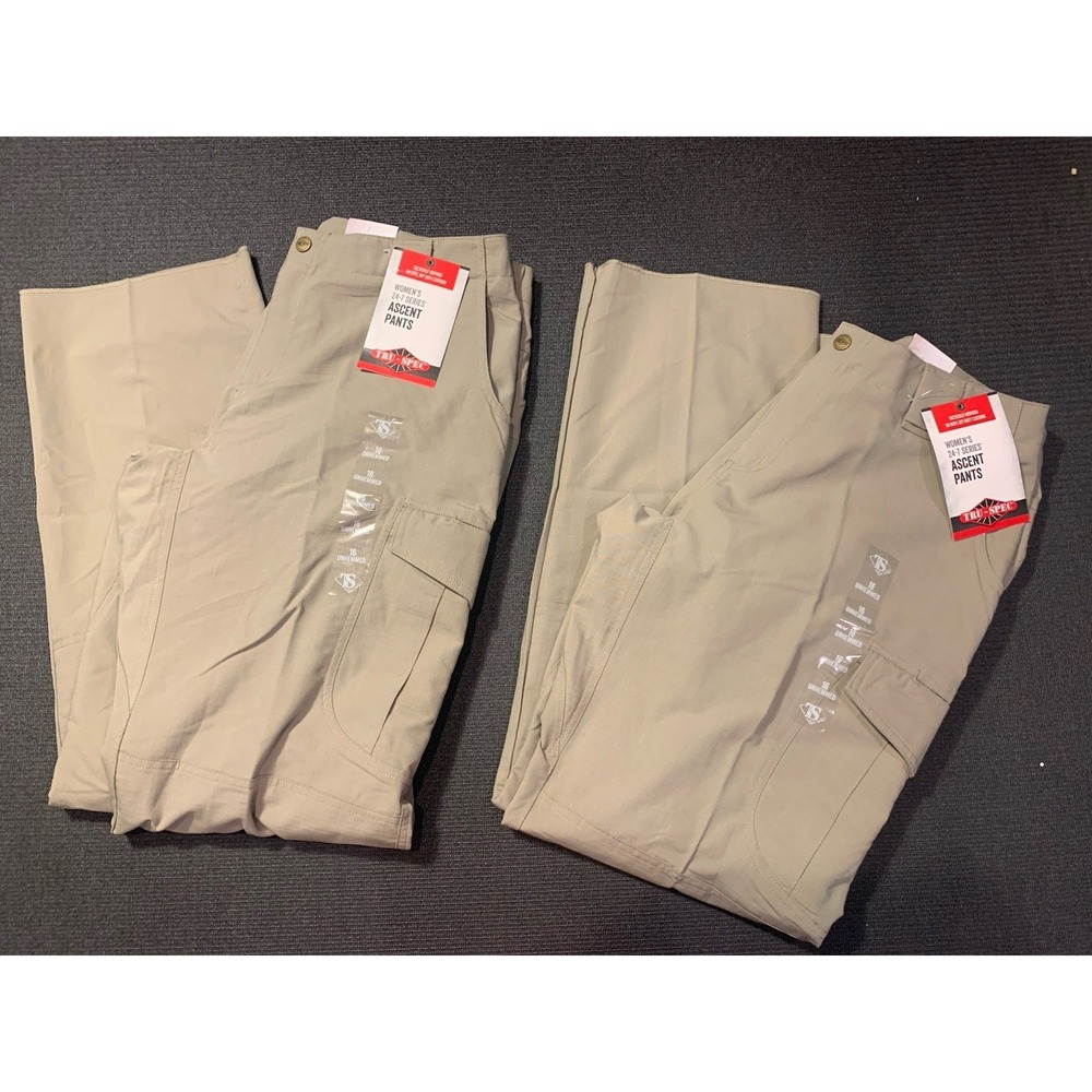 Tru-Spec Women's 24-7 Series Ascent Pants Lot Of 2 Size 16 Khaki Unhemmed